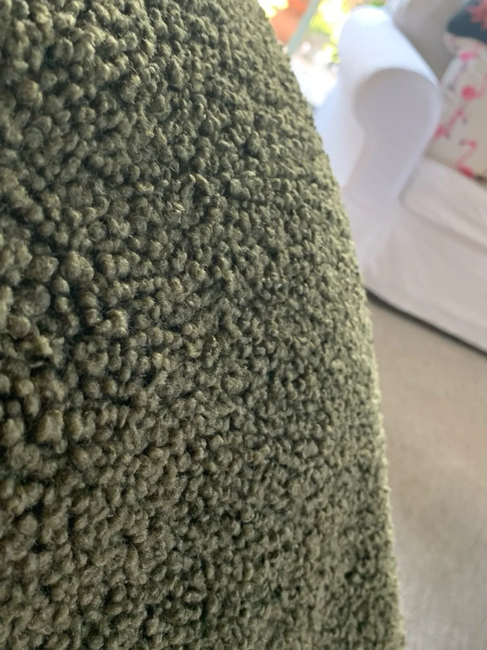 2 Cozy Teddy Faux Fur Pillow Covers Shams 20” Olive Green were $59 each